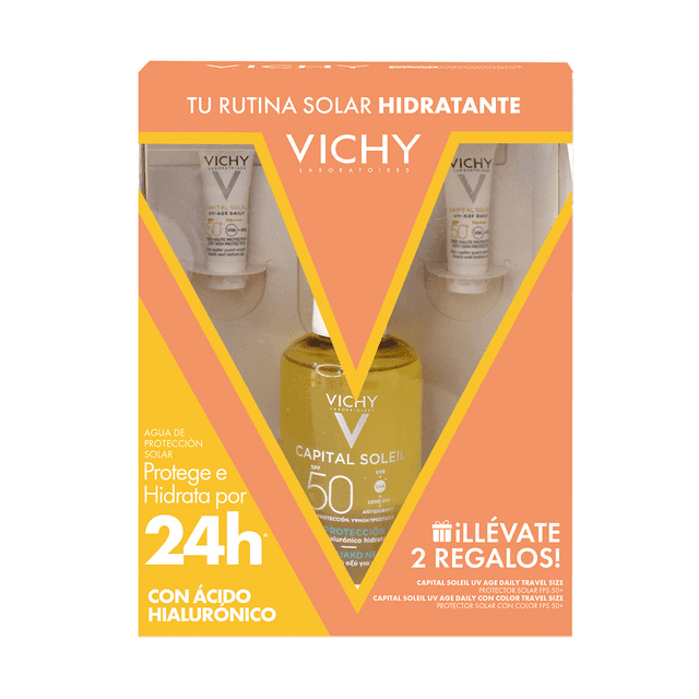 Vichy Kit Capital Soleil SPF50+ Agua Protector Solar 200ml + Capital Soleil UV Age Daily 30ml + Capital Soleil UV Age Daily c/c 3ml