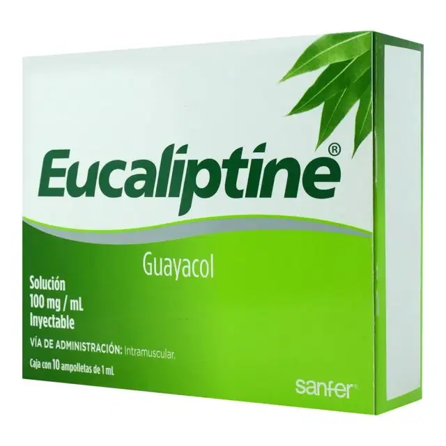 Eucaliptine Solución 100 mg / ml inyectable Caja c / 10 ampolletas de 1 mL