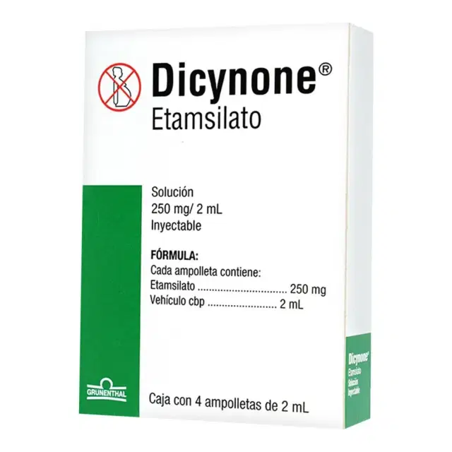 Dicynone Solucion 250 mg / 2 mL Inyectable Caja c / 4 ampolletas de 2 mL