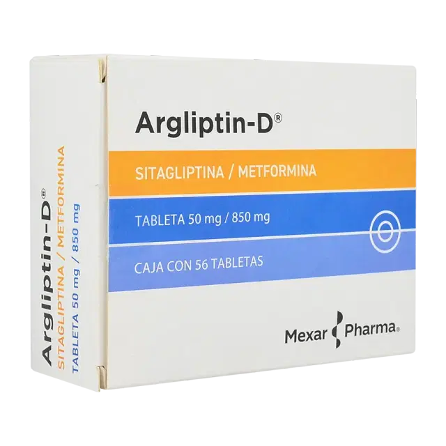 Argliptin - D Sitagliptina / Metformina Tableta 50 mg / 850 mg caja c / 56 tabletas