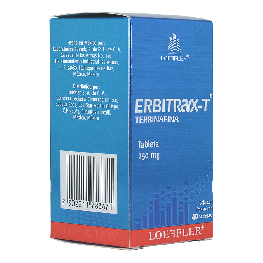 Erbitrax 250mg c/40 tabletas