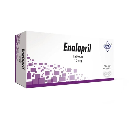 Enalapril 10mg c/30 tabletas (Ultra)