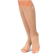 Media Unisex opaca punta abierta Alta Compresión 20-30 mmHg / Colores Negro, Beige y Sahara