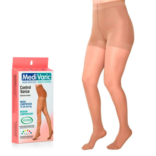 Pantimedia dama Compresión 8 - 15 mmHg / Colores Negro, Beige y Sahara
