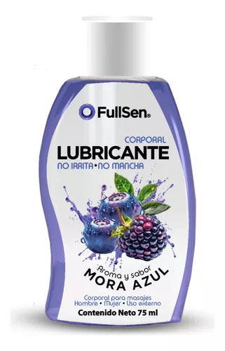 Fullsen corporal lubricante aroma y sabor mora azul frasco 75mL