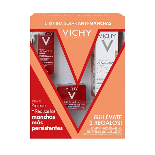 VICHY Kit Capital Soleil Uv-Age Fps 50 Color 40Ml+Retinol+Serum B3 Anti-Manchas